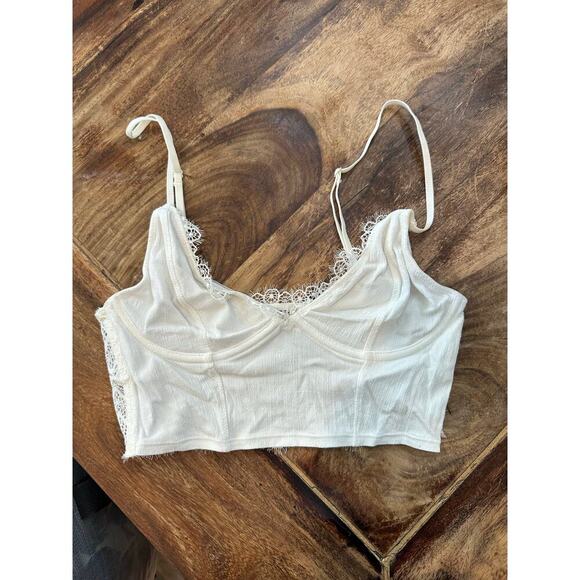 Intimately by Free People Other - Intimately Free People Off White Lace Trim Underwire Bralette Bra Size Small